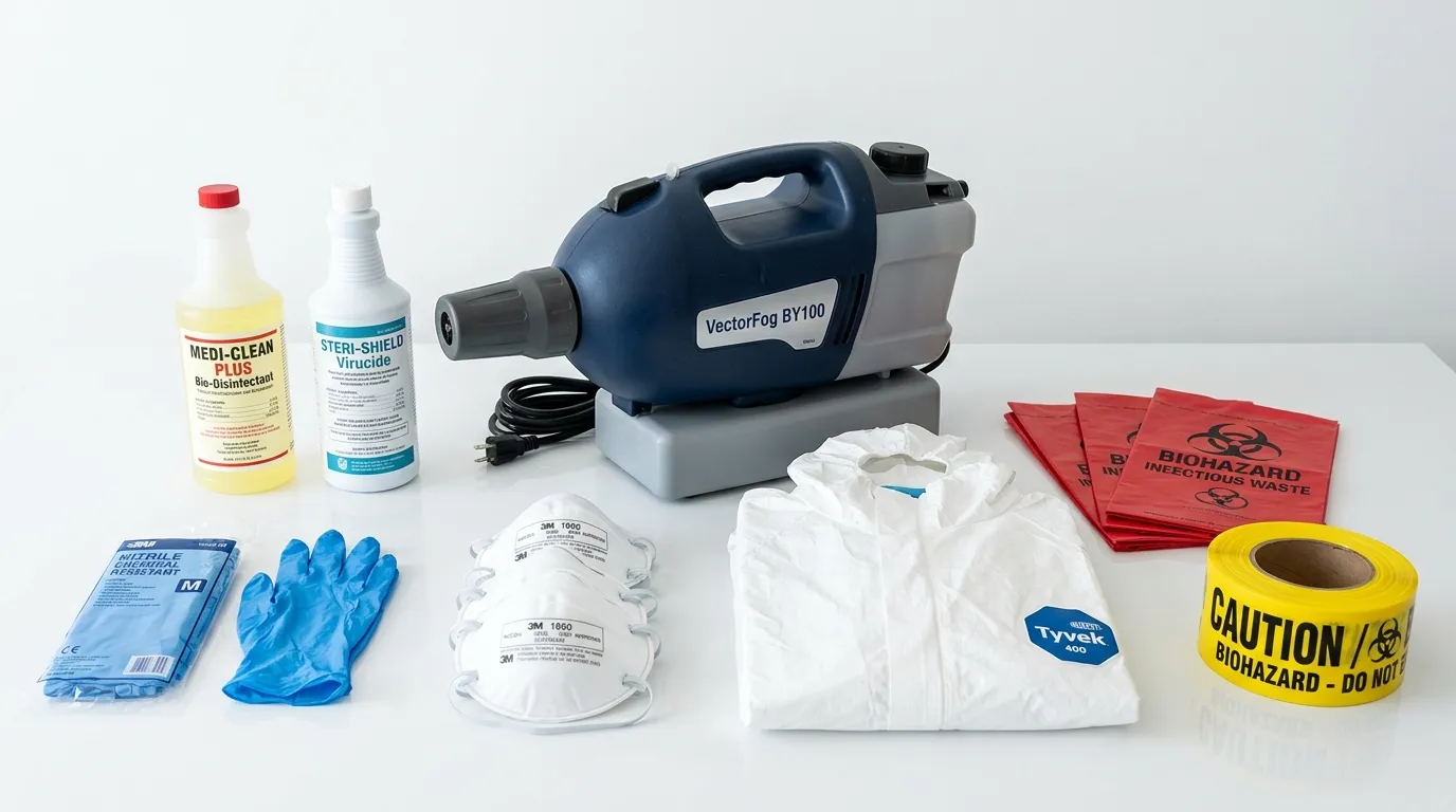 Professional biohazard remediation crew working in White Oak